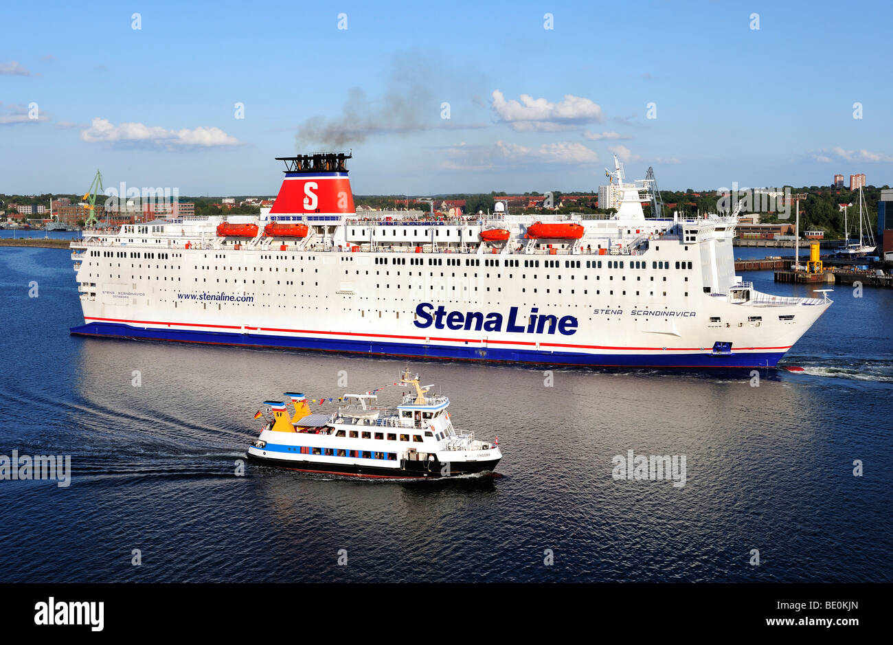 Stena Line ferry in the Kiel Canal, Kiel, Schleswig-Holstein, Germany, Europe Stock Photo