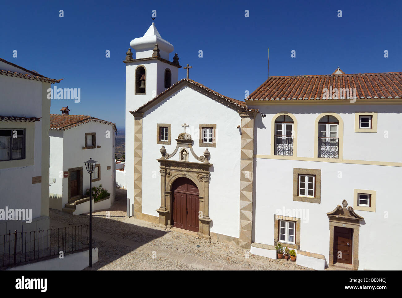 Portugal, the Alto Alentejo, Marvao, street scenea Stock Photo