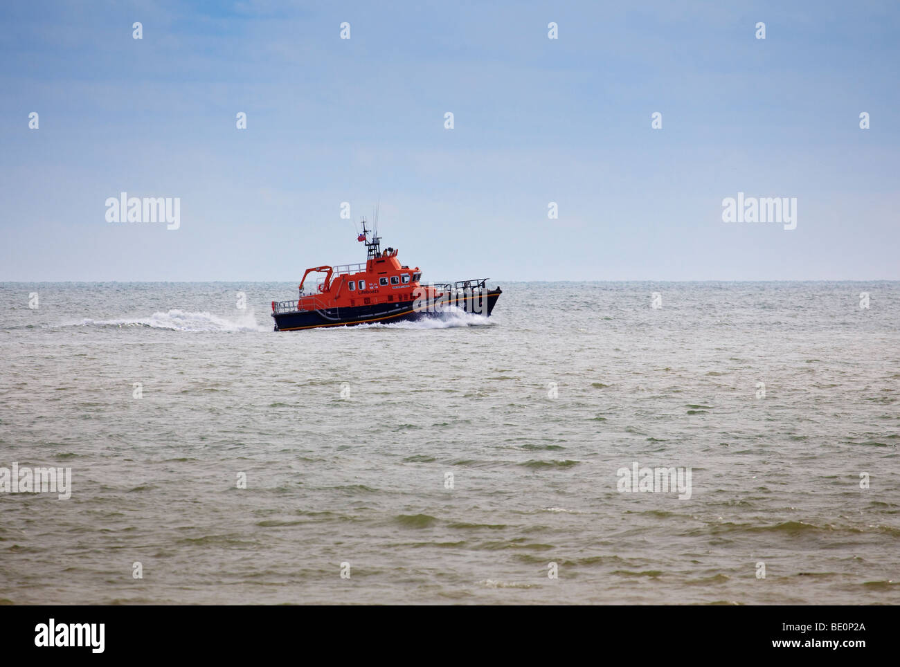 A lifeboat off St Margaret's bay, Kent Stock Photo