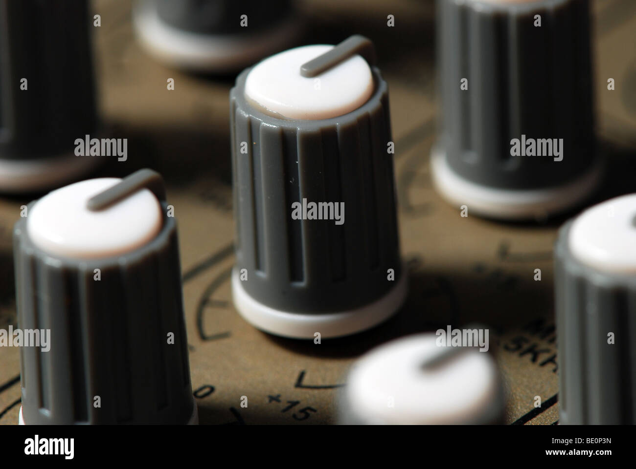Control knobs and faders Stock Photo Alamy