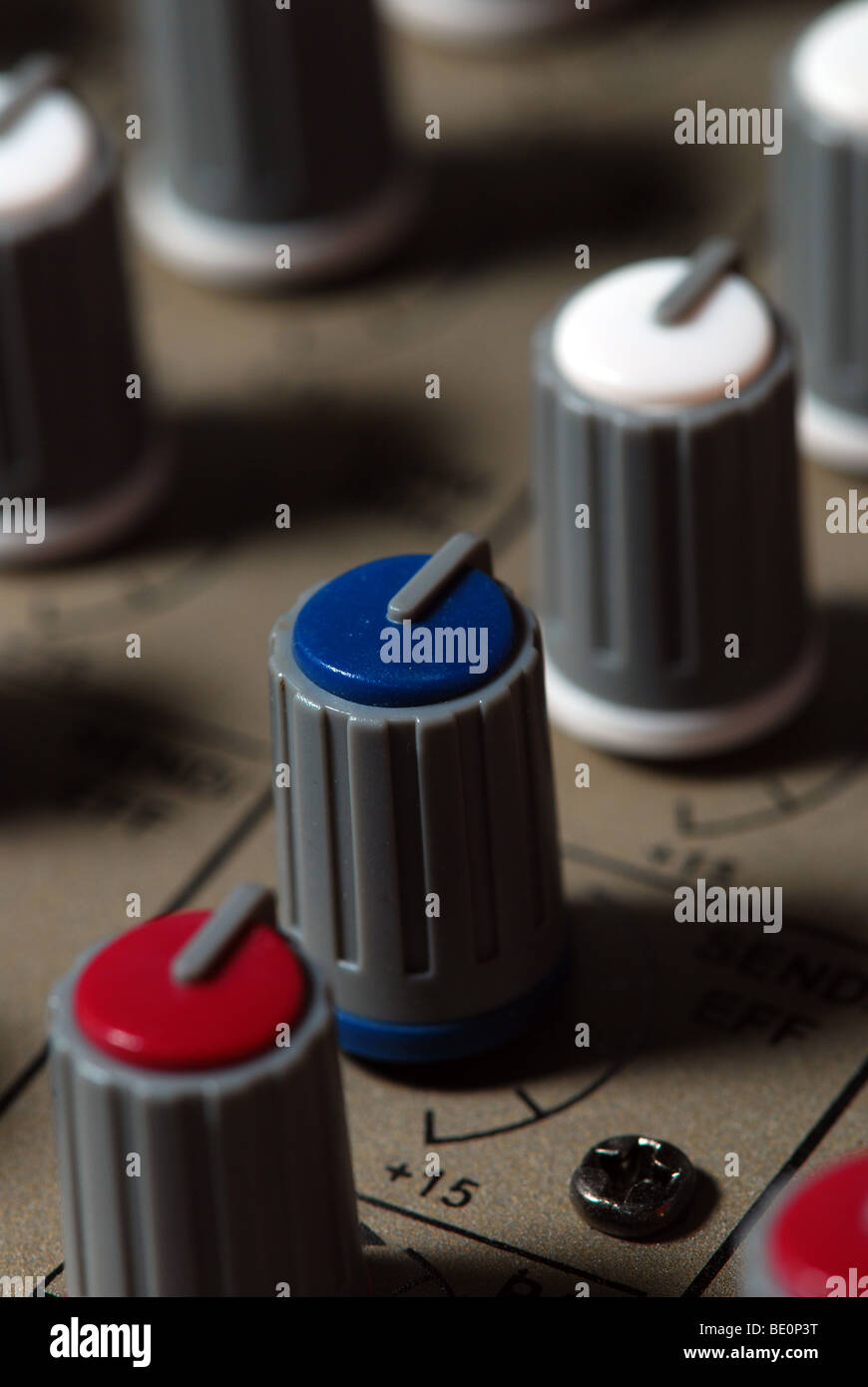 Control knobs and faders Stock Photo Alamy