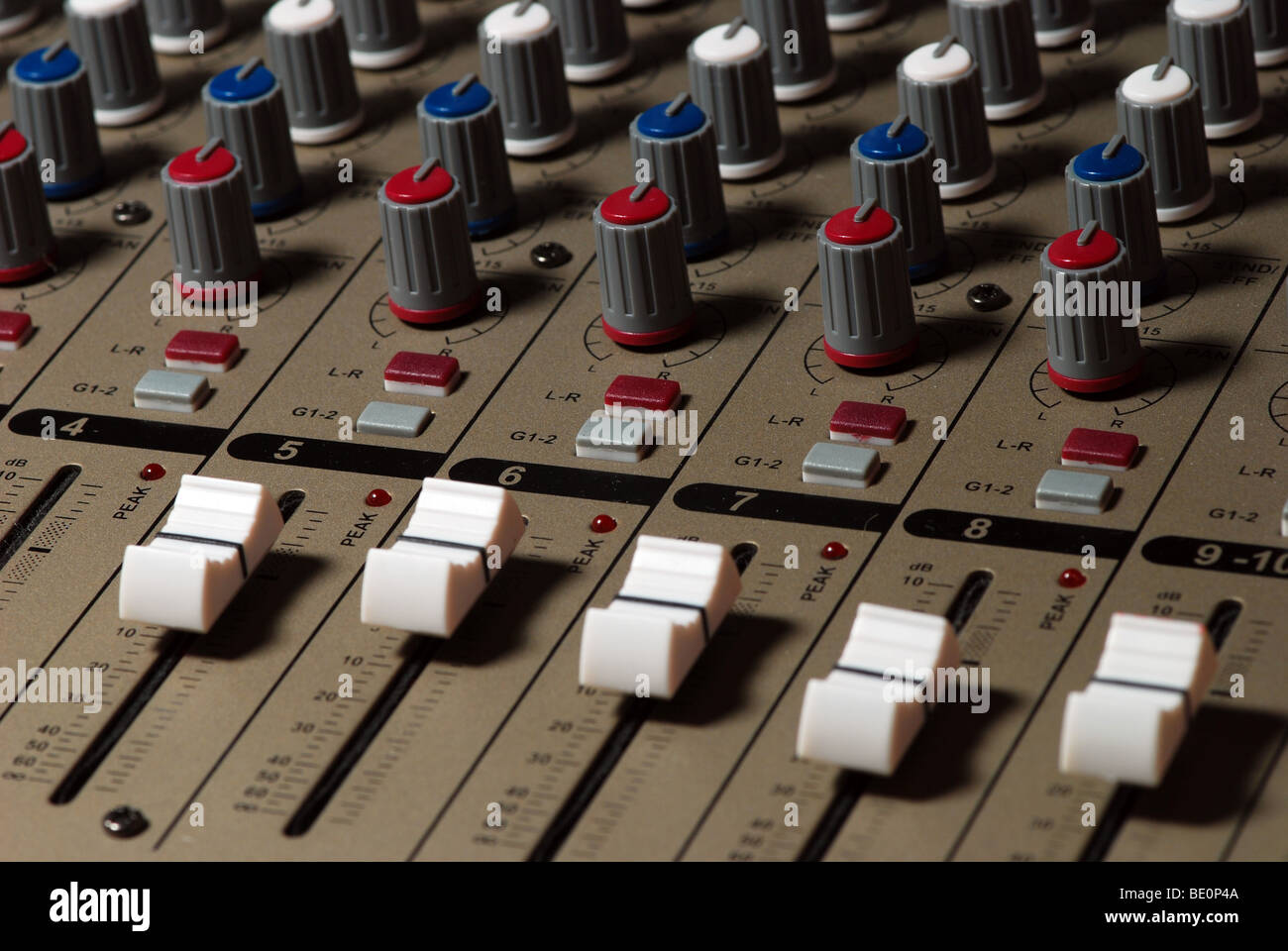 Control knobs and faders Stock Photo Alamy