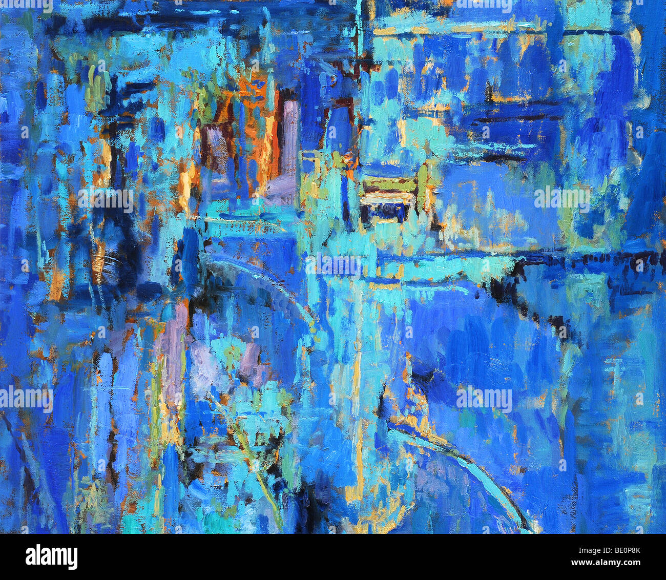 Abstract oil painting blue hires stock photography and images Alamy