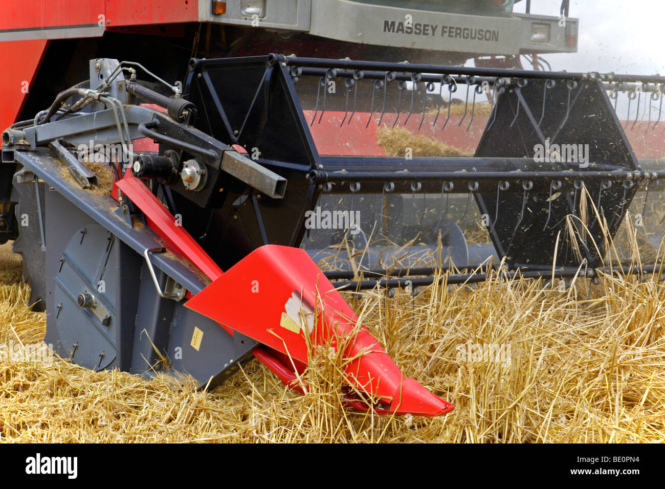 The divider and pickup reel of a combine harvester Stock Photo Alamy