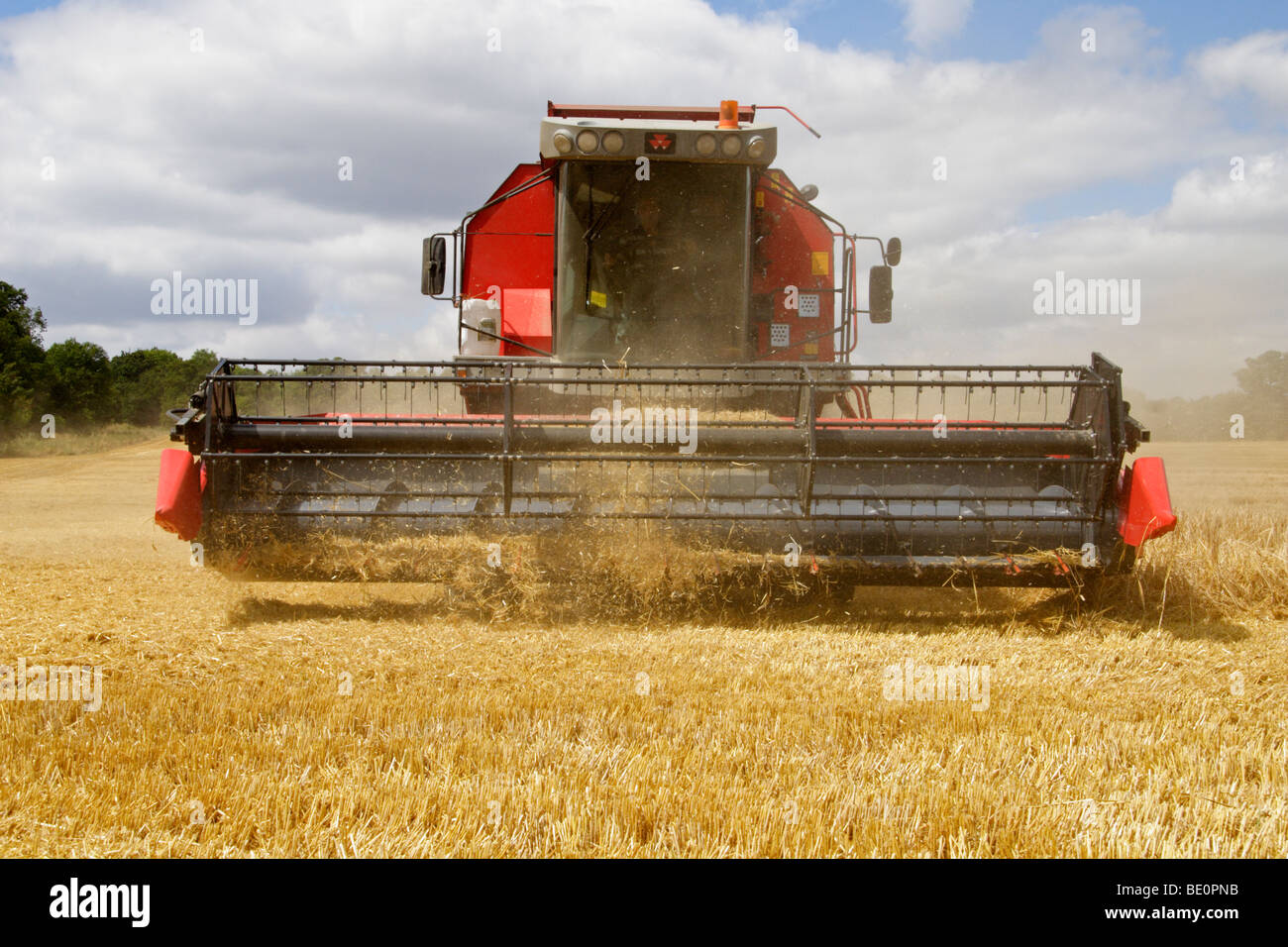 Head-on view of combine harvester Stock Photo - Alamy