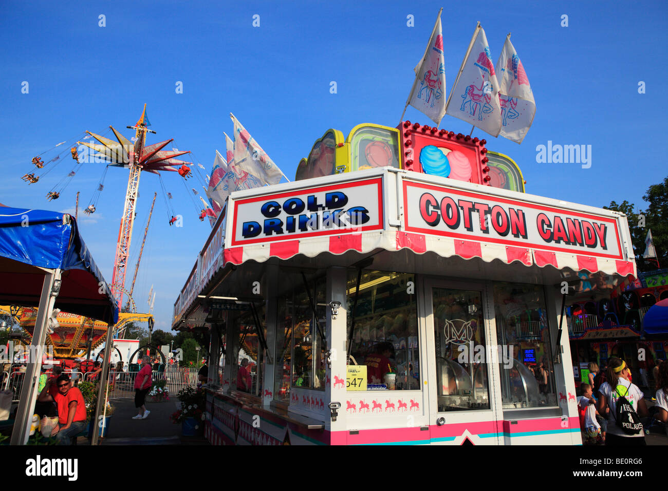 Midway scene at the 2009 Minnesota State Fair. Stock Photo