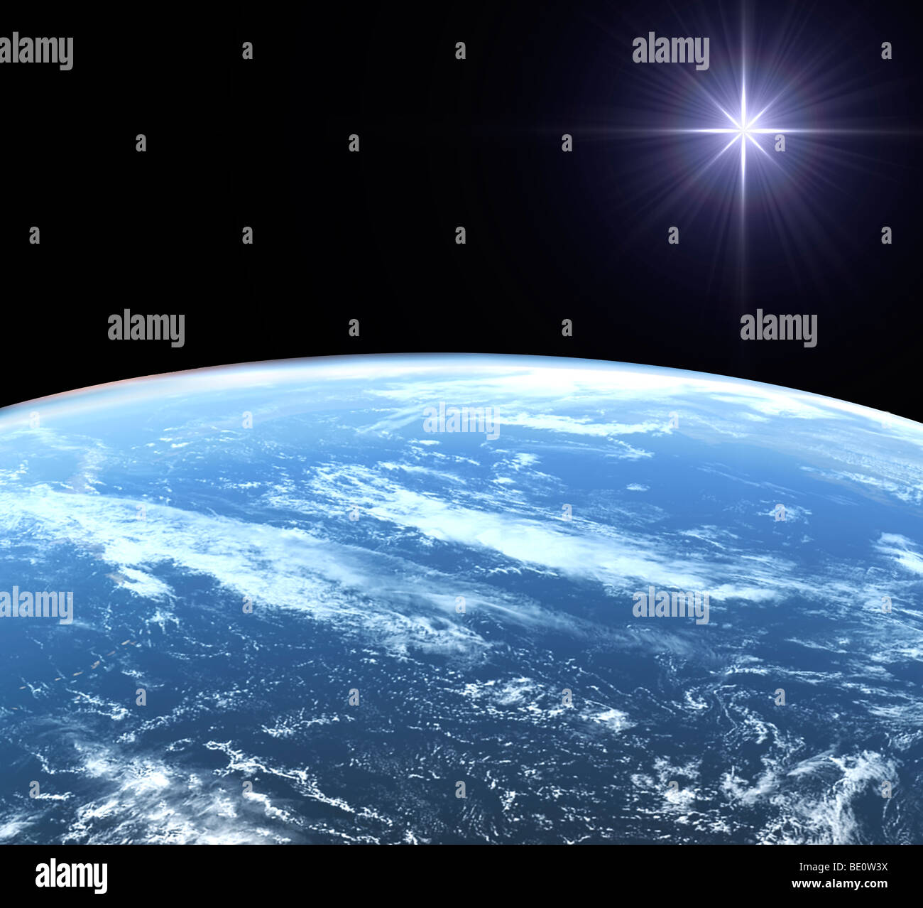 earth and evening star Stock Photo