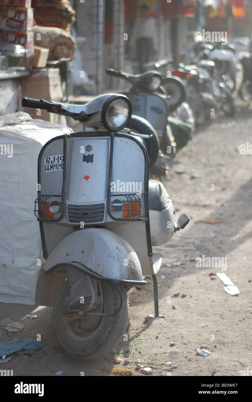 Scooters parked at roadside, Jodhpur, Rajasthan, India Stock Photo Alamy