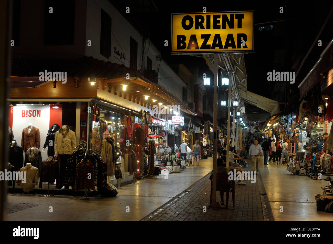 The old town of Kusadasi Turkey by night 2009 Stock Photo