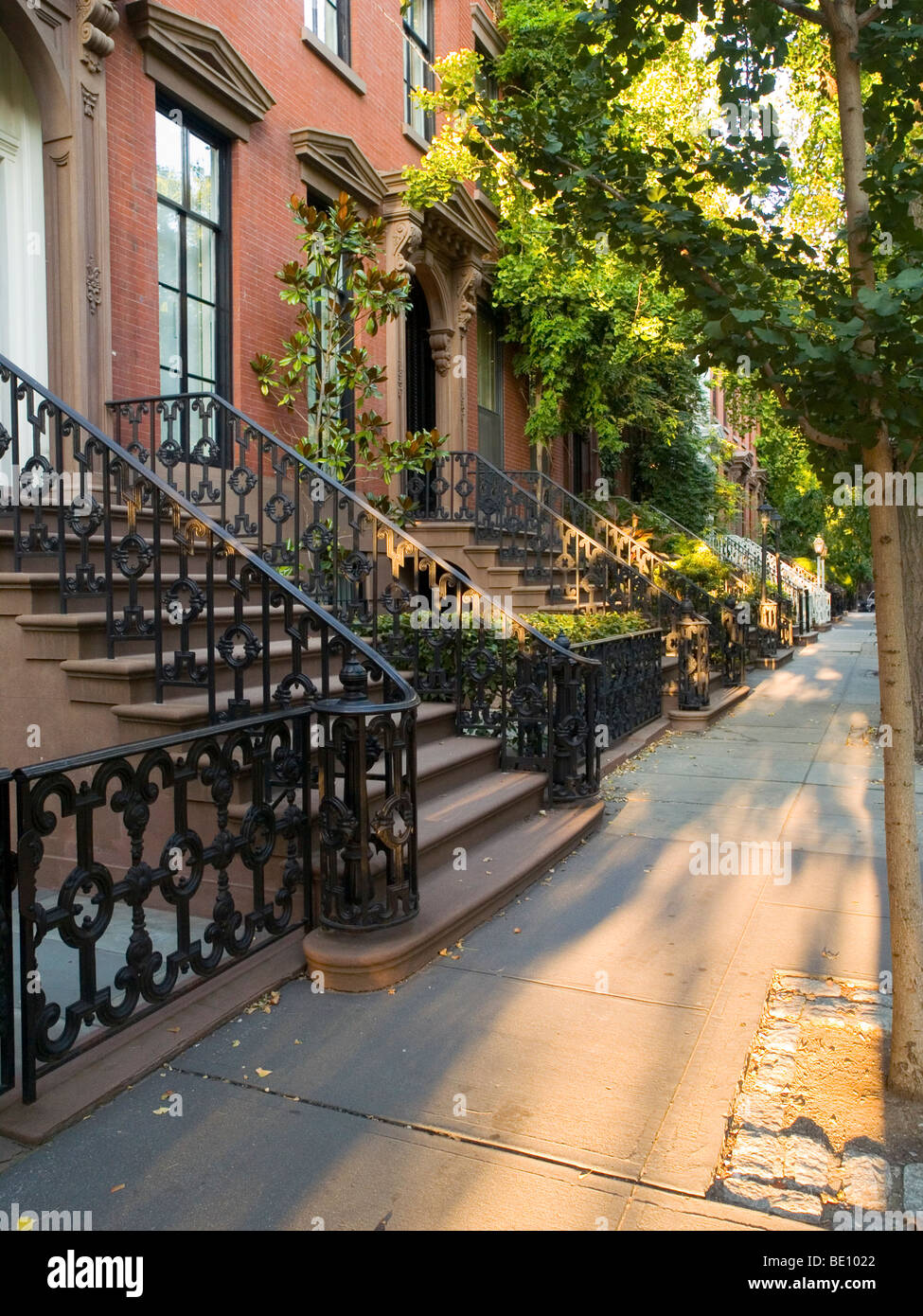 St Luke's Place in Greenwich Village, New York City USA Stock Photo