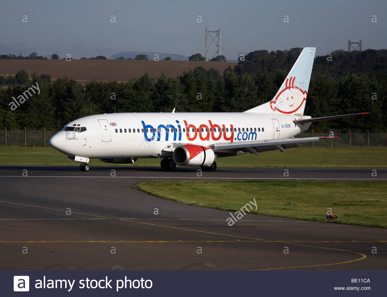 BmiBaby Boeing 737 taxiing at airport Stock Photo