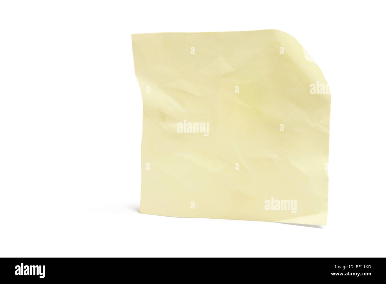 Crumpled Post It Note Paper Stock Photo