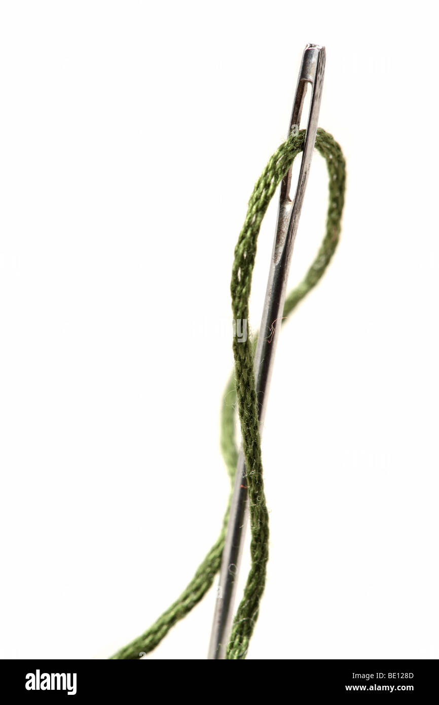 Sewing needle with thread macro Stock Photo Alamy