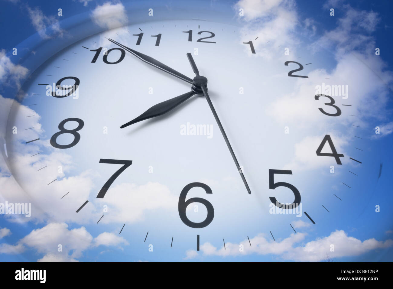 Clock and Clouds Stock Photo Alamy