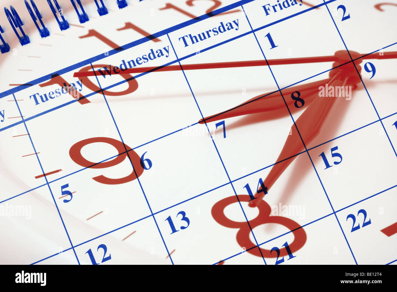 Clock and Calendar Stock Photo