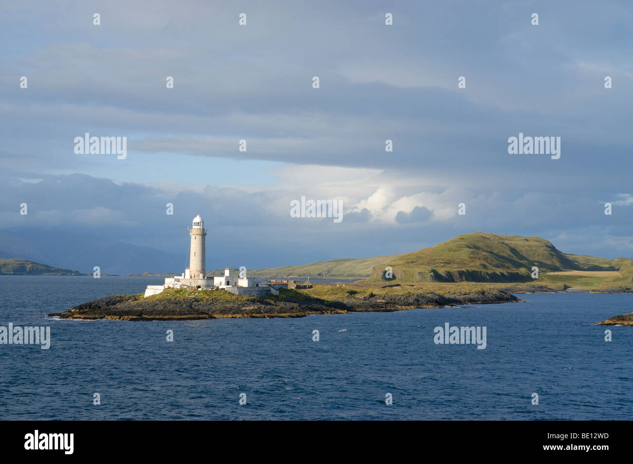 Lismore Lighthouse, Ardnamurchan, Scotland, UK, seen from the Oban - Craignure ferry Stock Photo