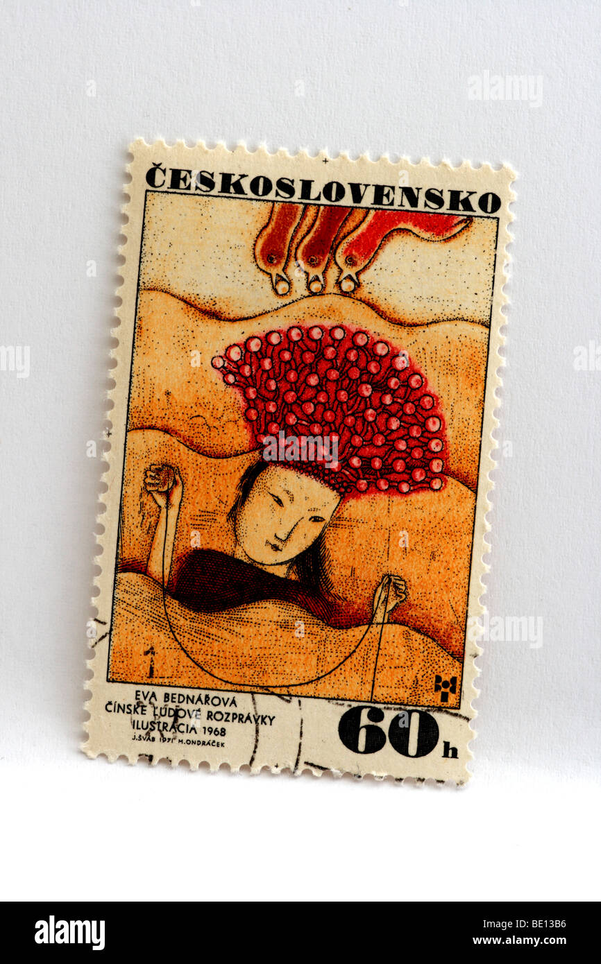 Stamp Czechoslovakia Stock Photo