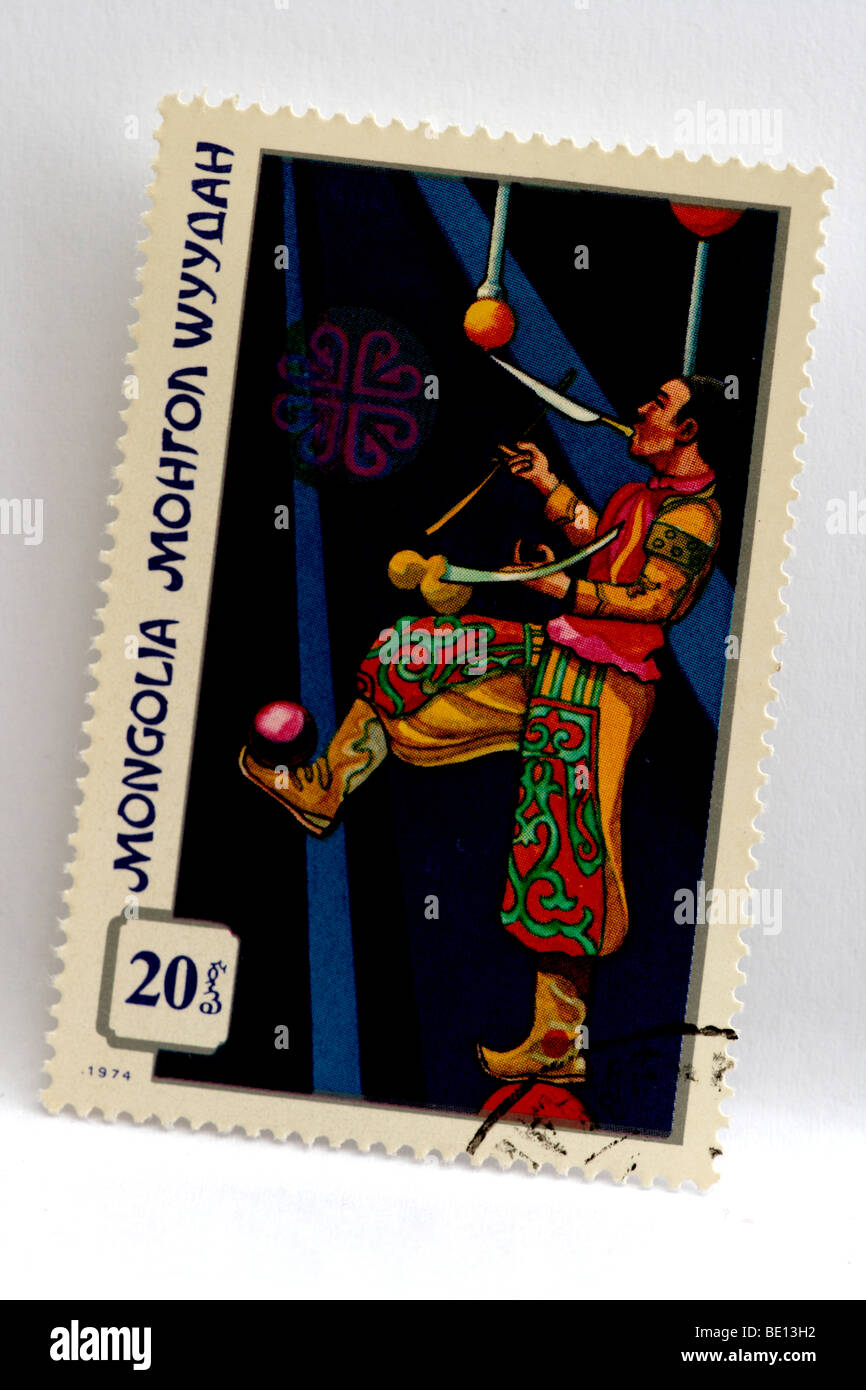 Stamp Mongolia Stock Photo