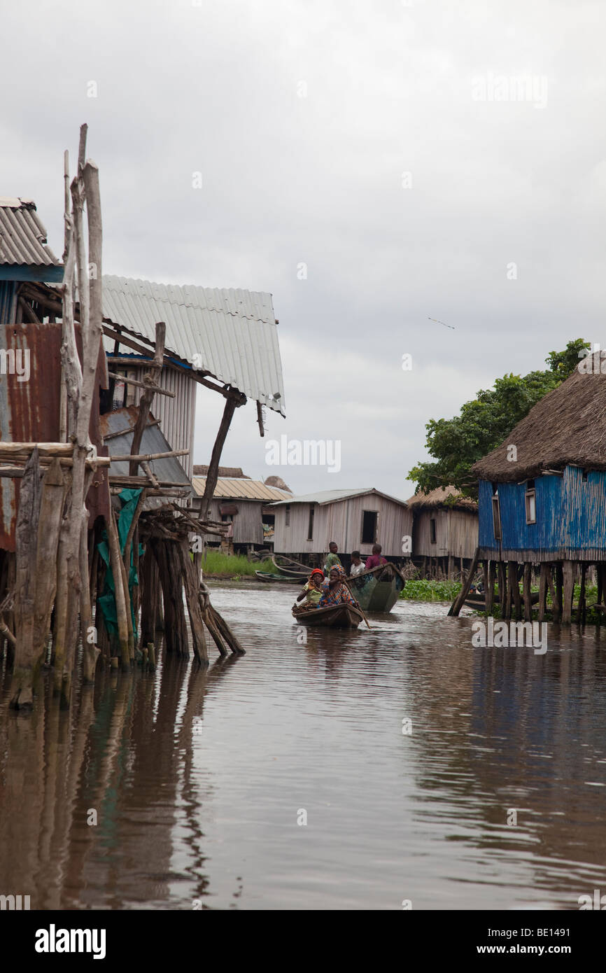 Ganvie, Benin, with some 3,000 stilted buildings and 20,000-30,000