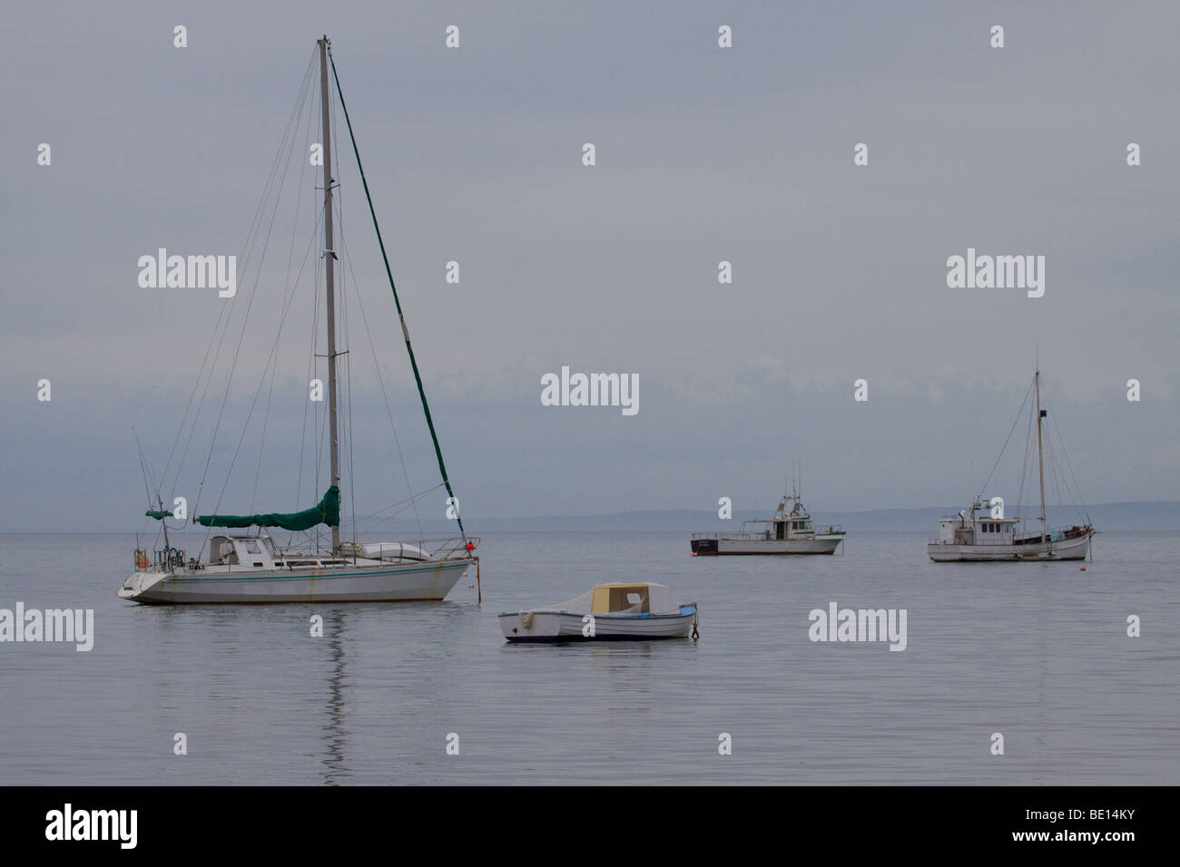 Boats at anchor Stock Photo Alamy