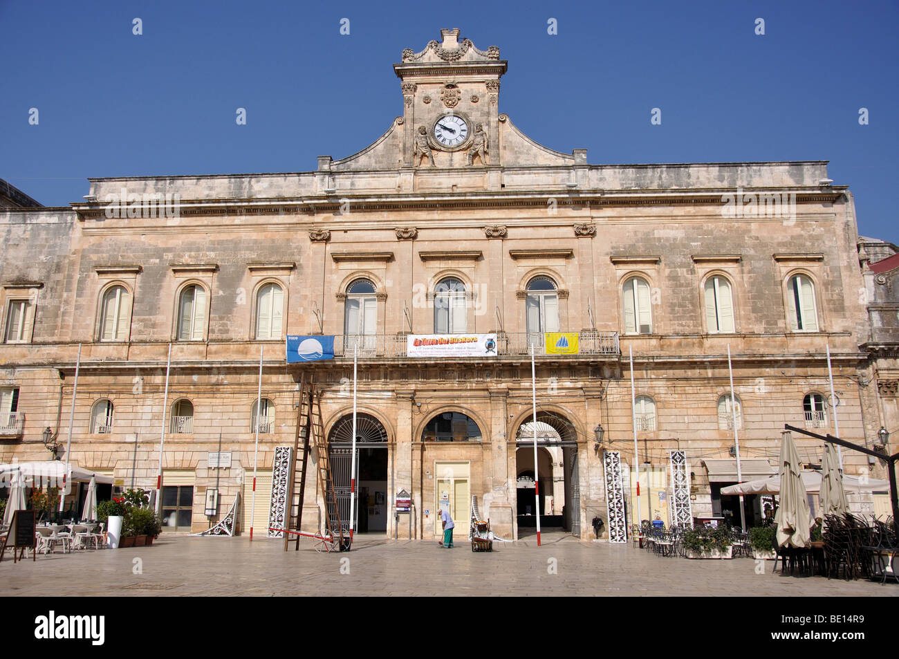Palazzo Municipio, Piazza della Liberta, Old Town, Ostuni, Brindisi Province, Puglia Region, Italy Stock Photo