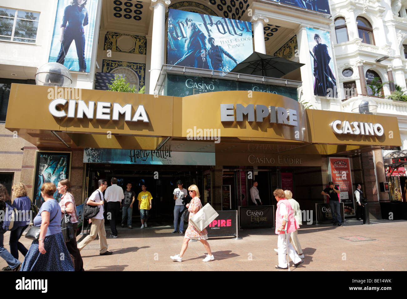 entrance to the empire cinema and casino leicester square london uk Stock Photo
