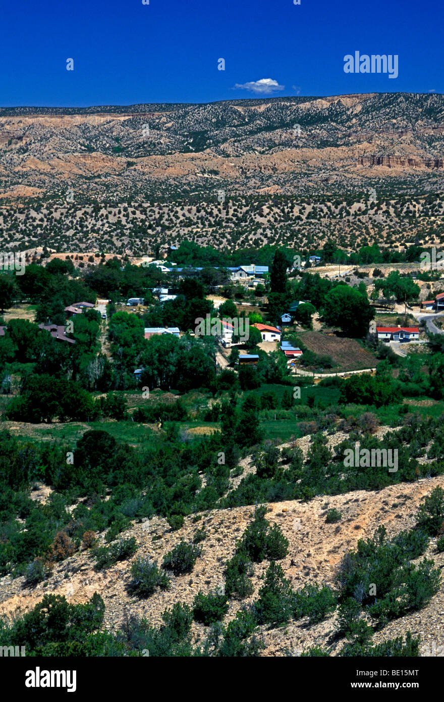 homes, houses, town of Cordova, Cordova, Rio Arriba County, New Mexico, United States, North America Stock Photo