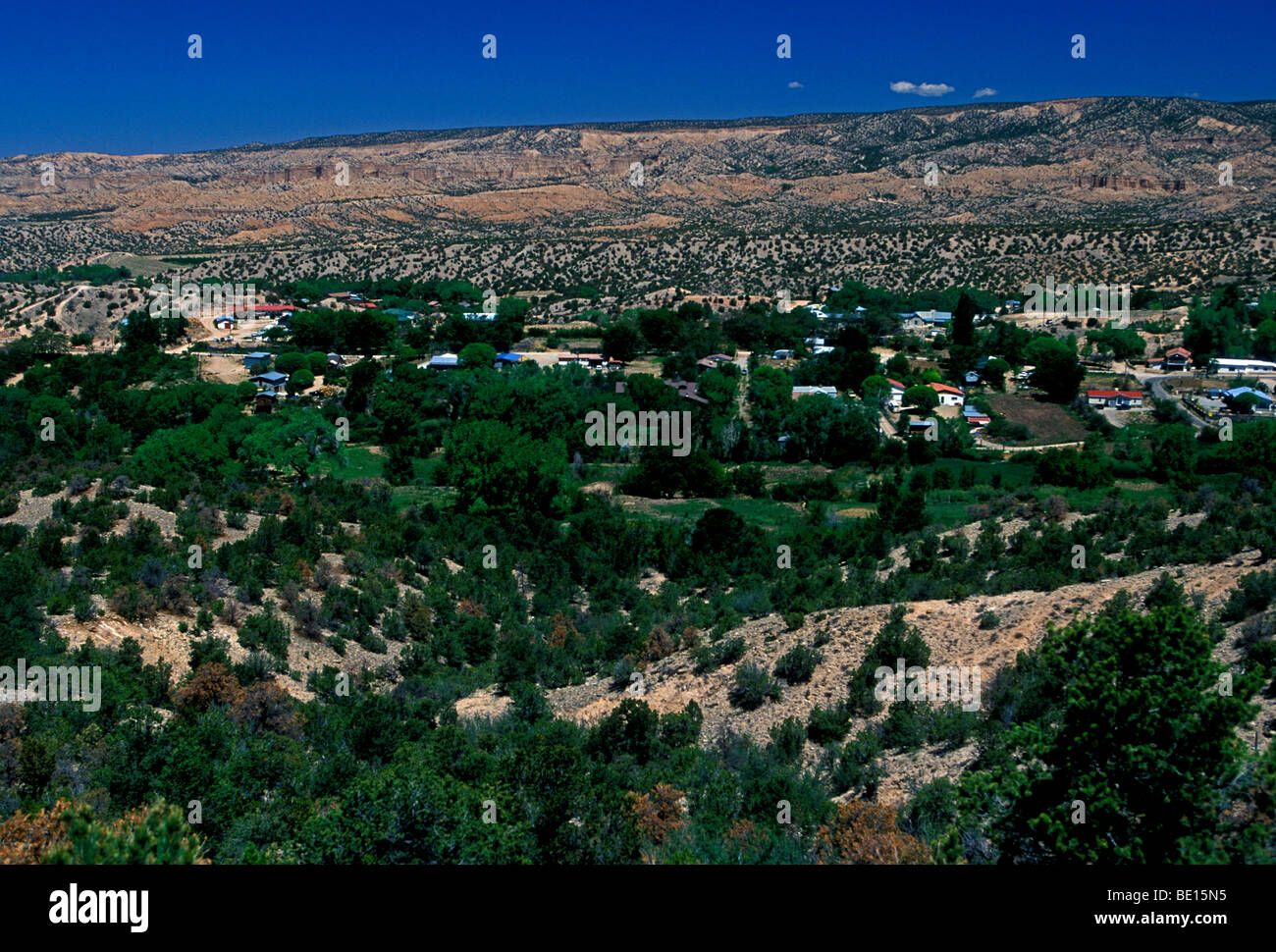 homes, houses, town of Cordova, Cordova, Rio Arriba County, New Mexico, United States, North America Stock Photo