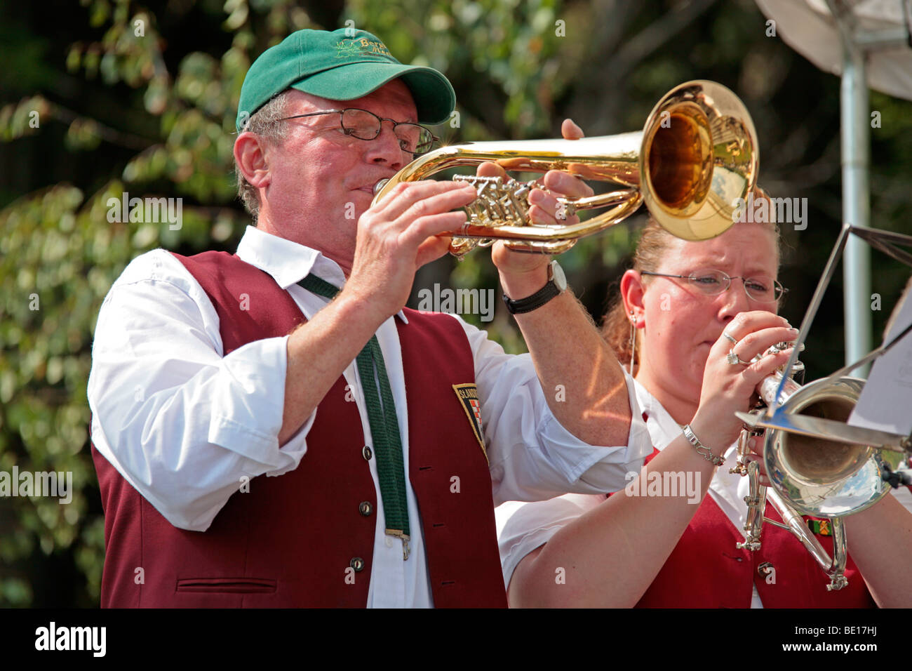 man and woman playing the Flugelhorn Stock Photo Alamy