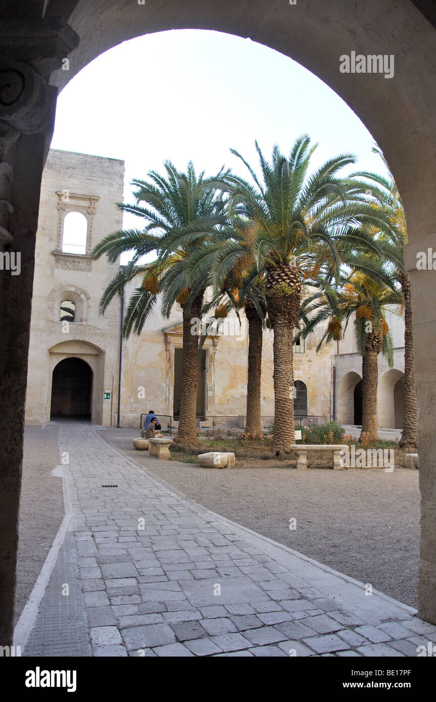 Interior courtyard, Castello di Carlo V, Lecce, Lecce Province, Puglia Region, Italy Stock Photo