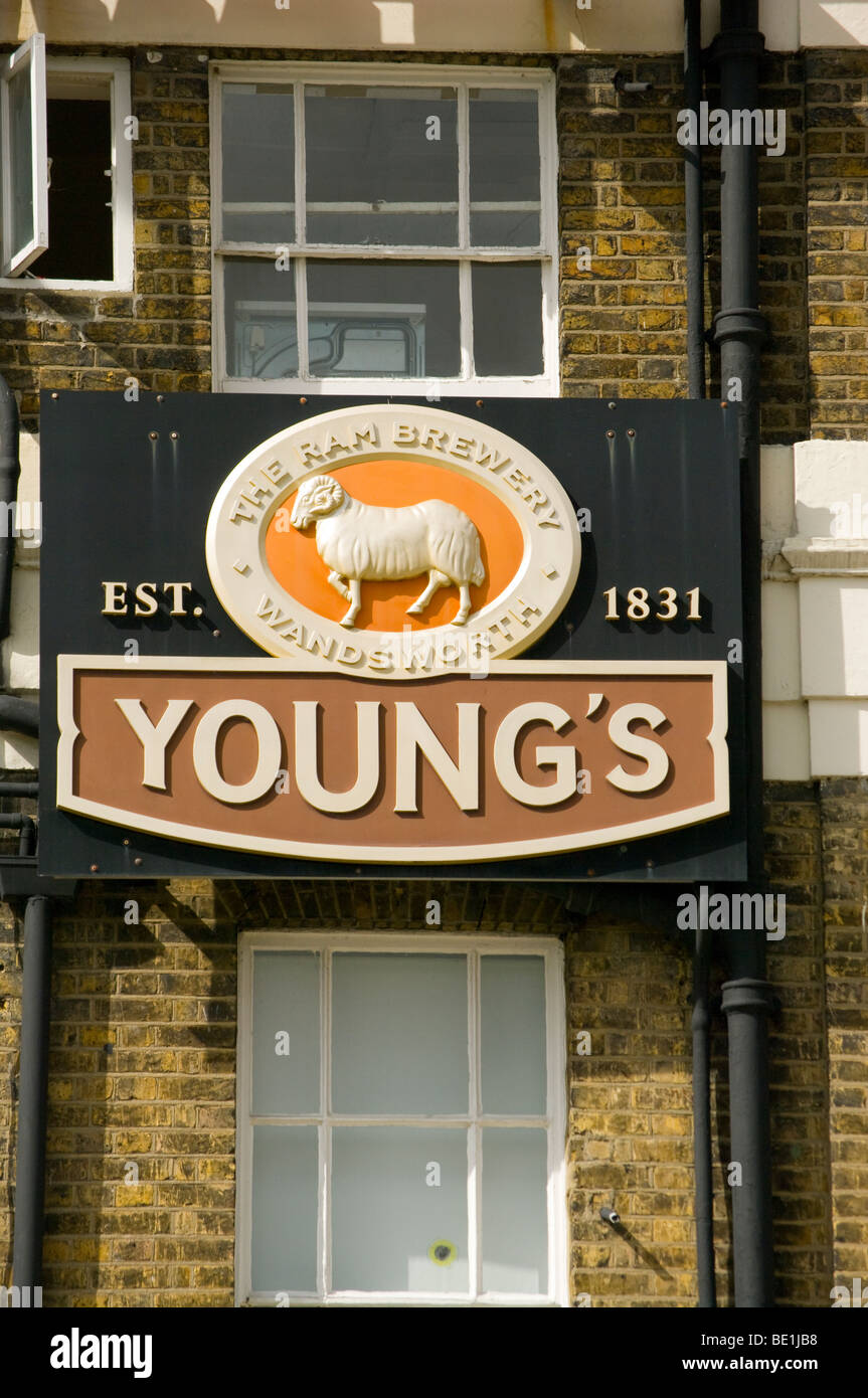 Youngs Brewery Sign Stock Photo