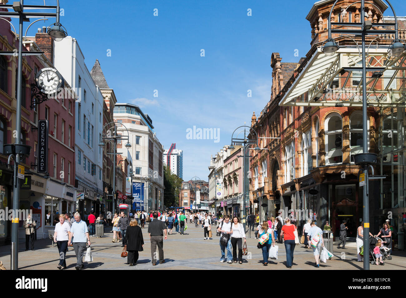 Briggate (the main shopping street) in the city centre, Leeds, West ...