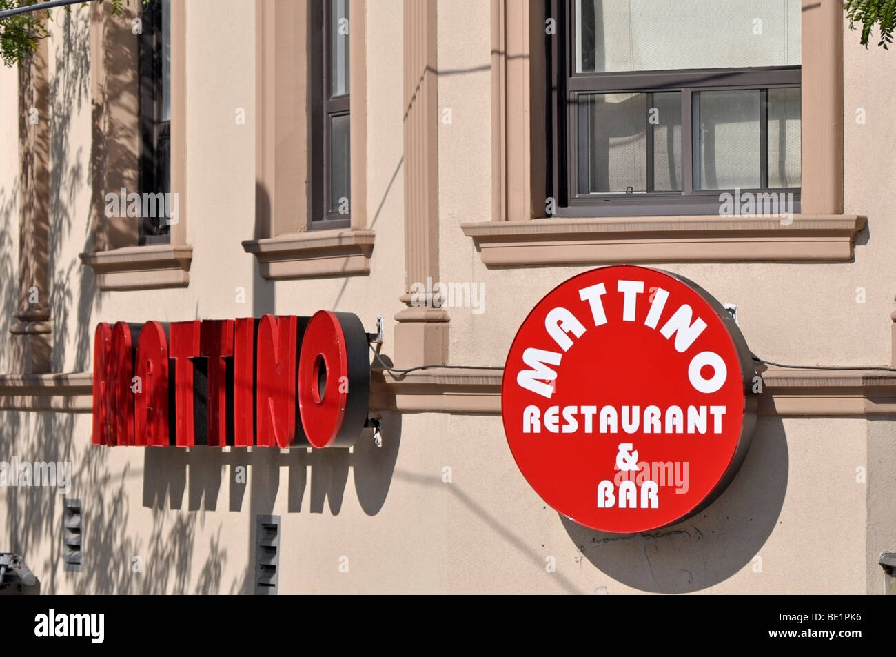 Signage of a Restaurant & Bar on College Street in Little Italy/Portugal Village, Ontario Canada Stock Photo