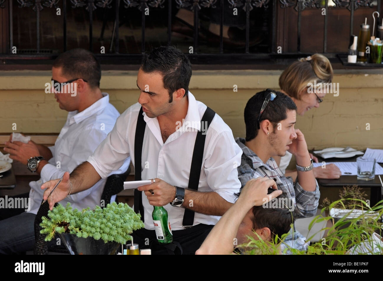 People dining/lunching outdoors Stock Photo