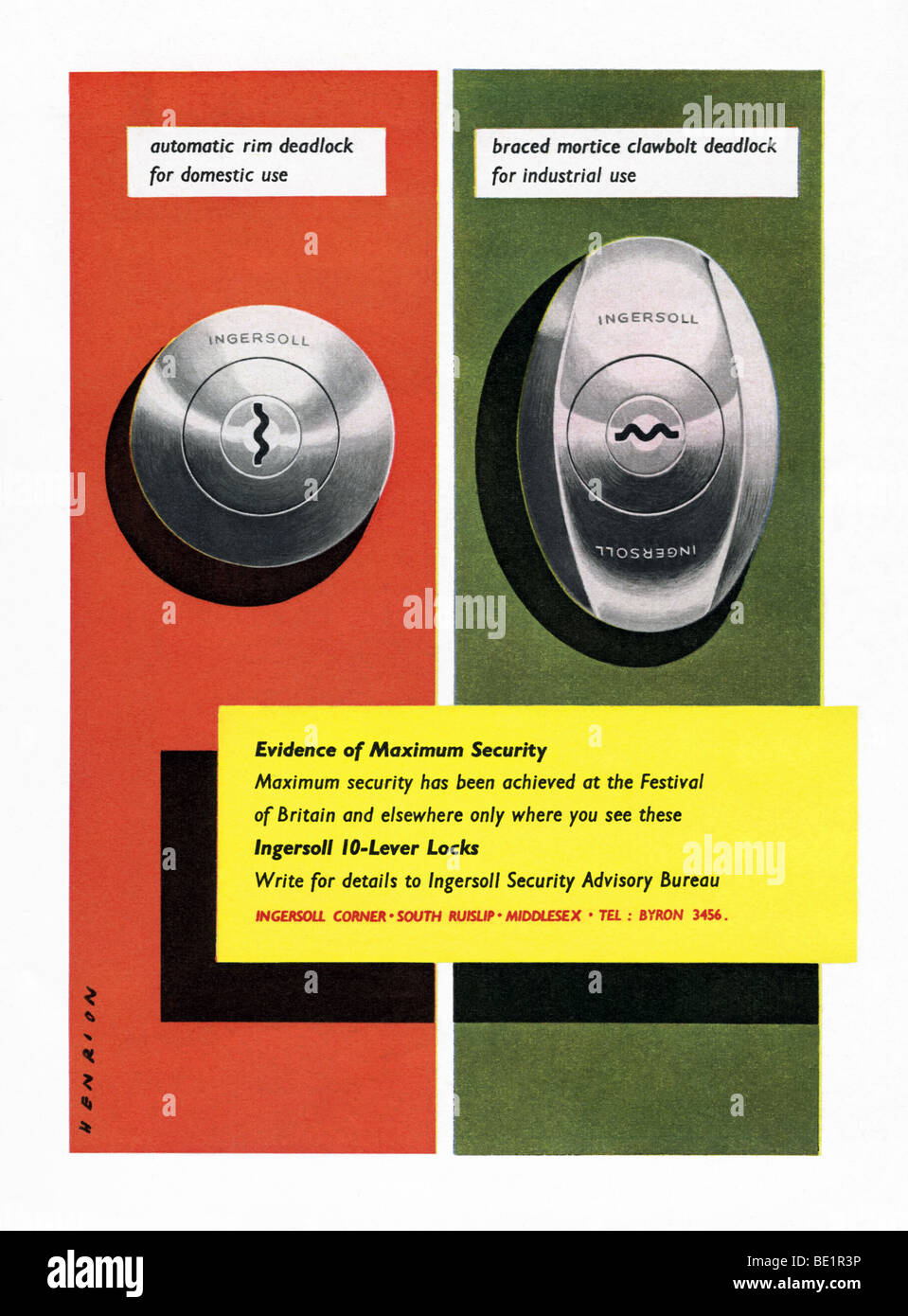 1951 advertisement for Ingersoll locks Stock Photo Alamy