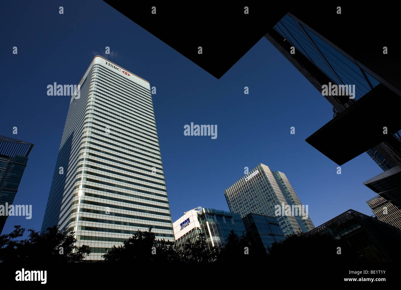 Canary Wharf offices, Isle of Dogs, London, Britain. HSBC Bank HQ. Barclays Bank.  2009 0 Stock Photo