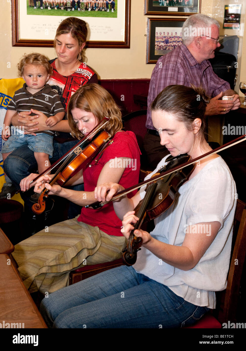 Traditional Irish music Session, Tulla, Ireland Stock Photo