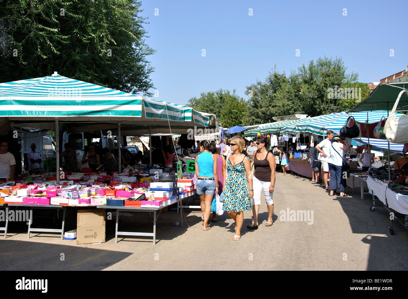Saturday Market, Ostuni, Brindisi Province, Puglia Region, Italy Stock Photo