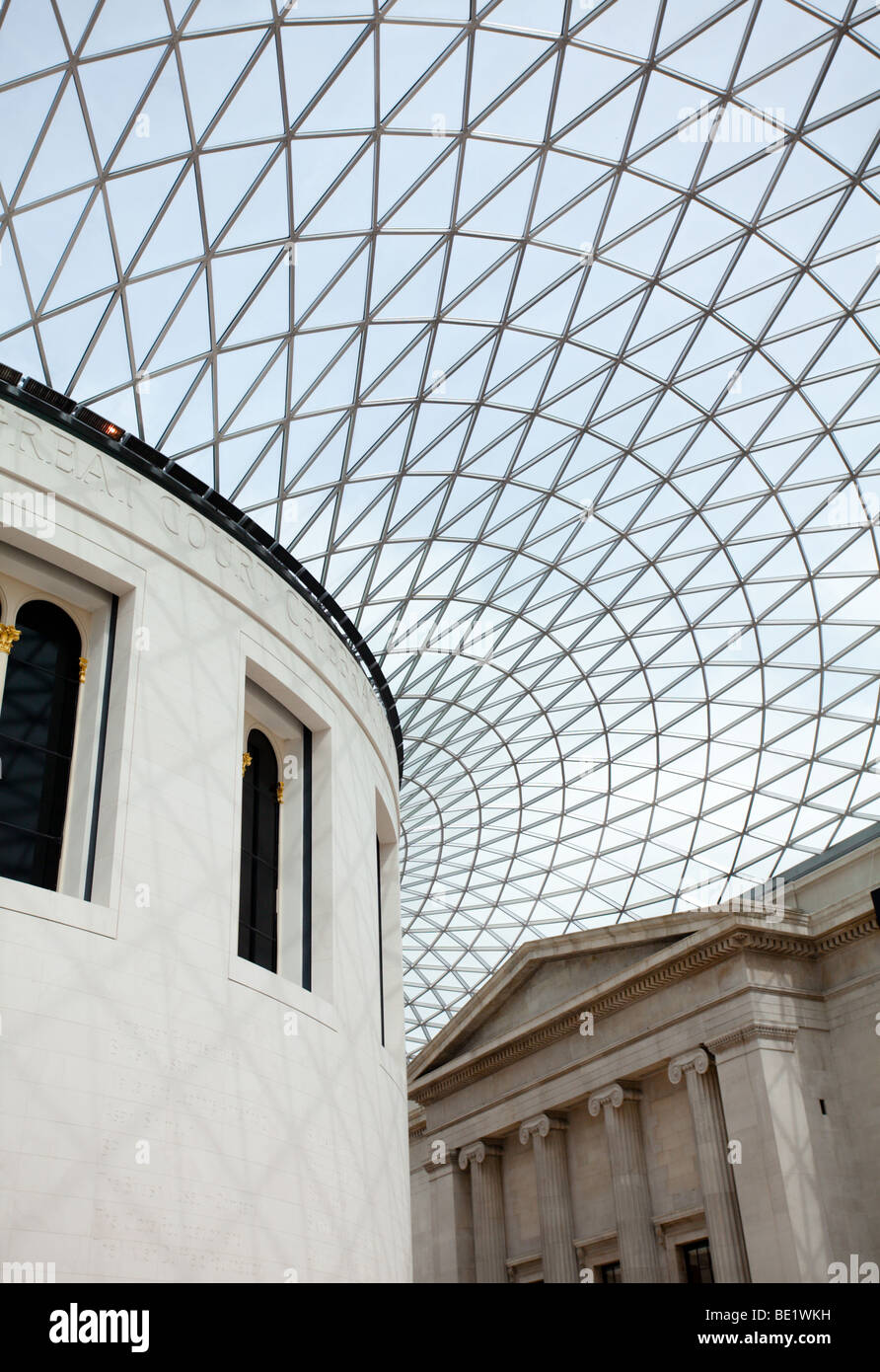 Glass ceiling of the British Museum in London Stock Photo
