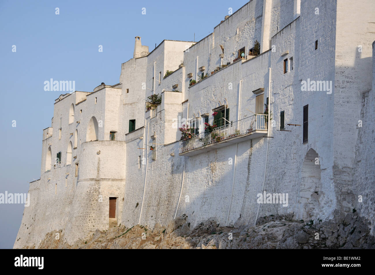 Old Town walls, Ostuni, Brindisi Province, Puglia Region, Italy Stock Photo