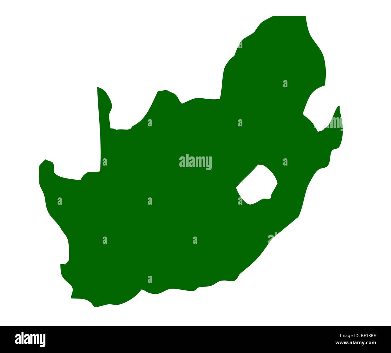 Map of South Africa, isolated on white background. Stock Photo