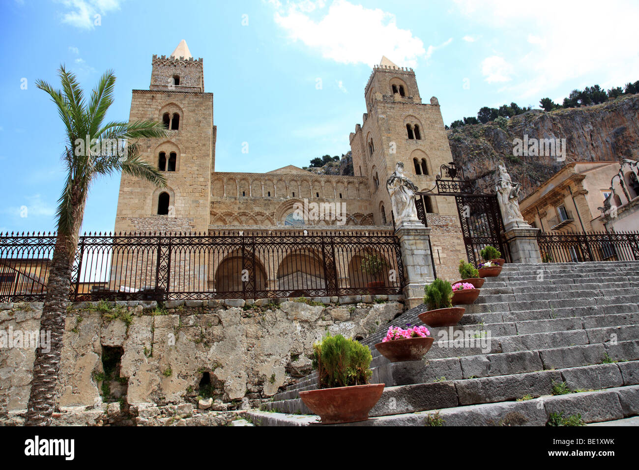 The Cathedral in Cefalu Sicily Italy Stock Photo