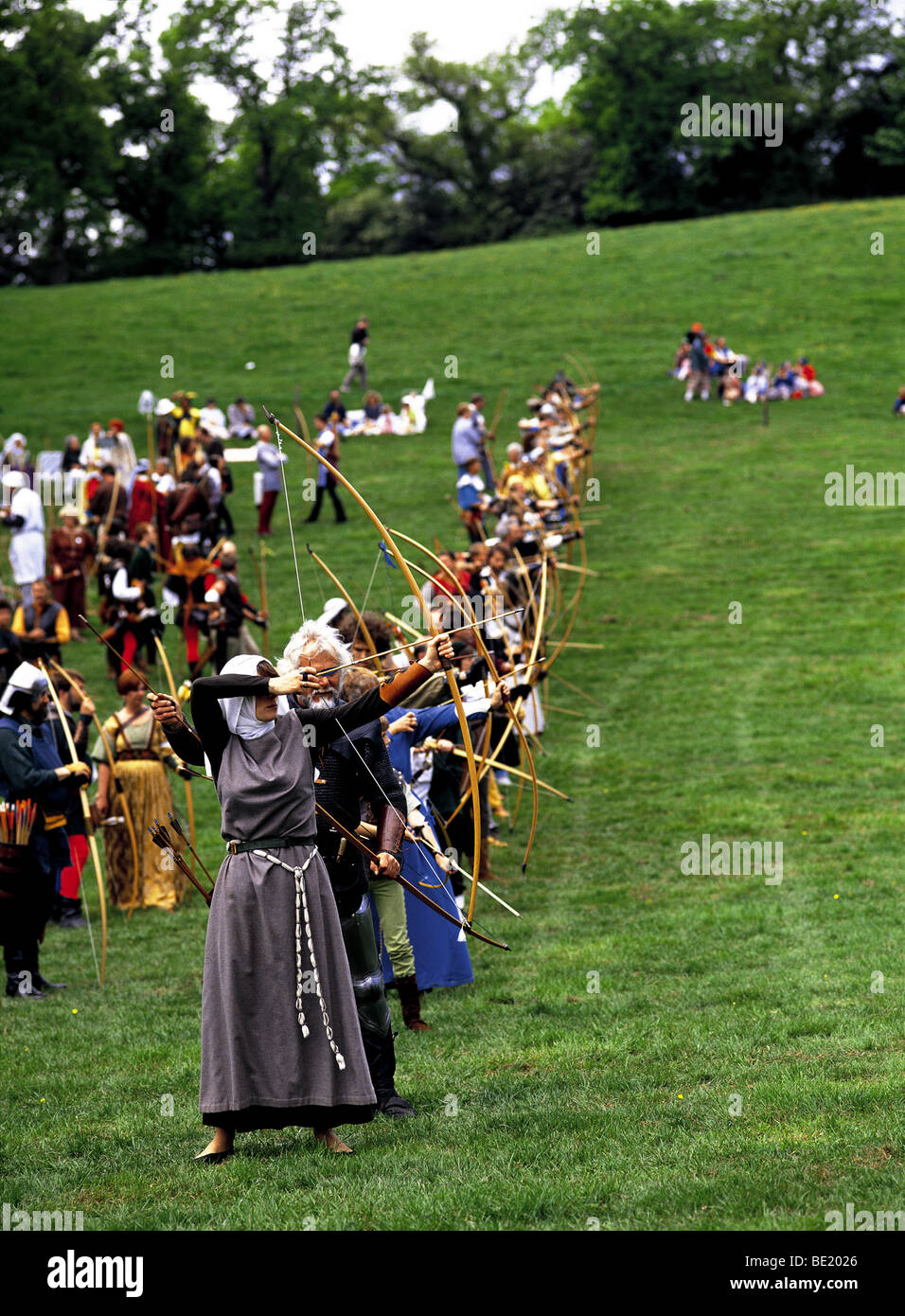 Medieval archery tourney England Stock Photo Alamy