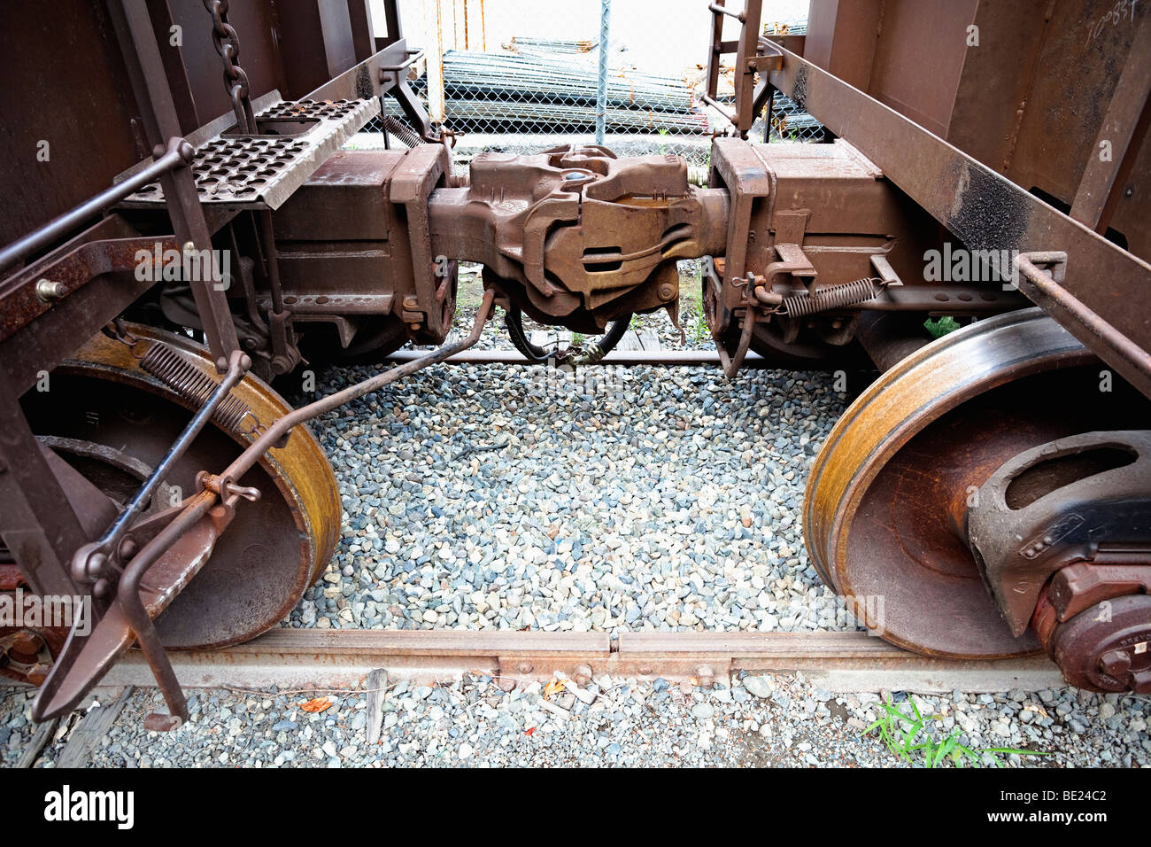 rail cars on tracks Stock Photo - Alamy