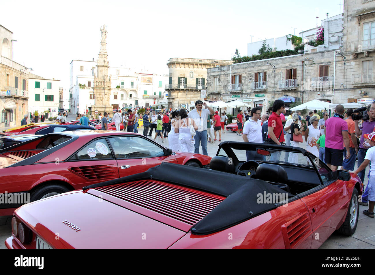 Ferrari car festival, Piazza della Liberta, Old Town, Ostuni, Brindisi Province, Puglia Region, Italy Stock Photo