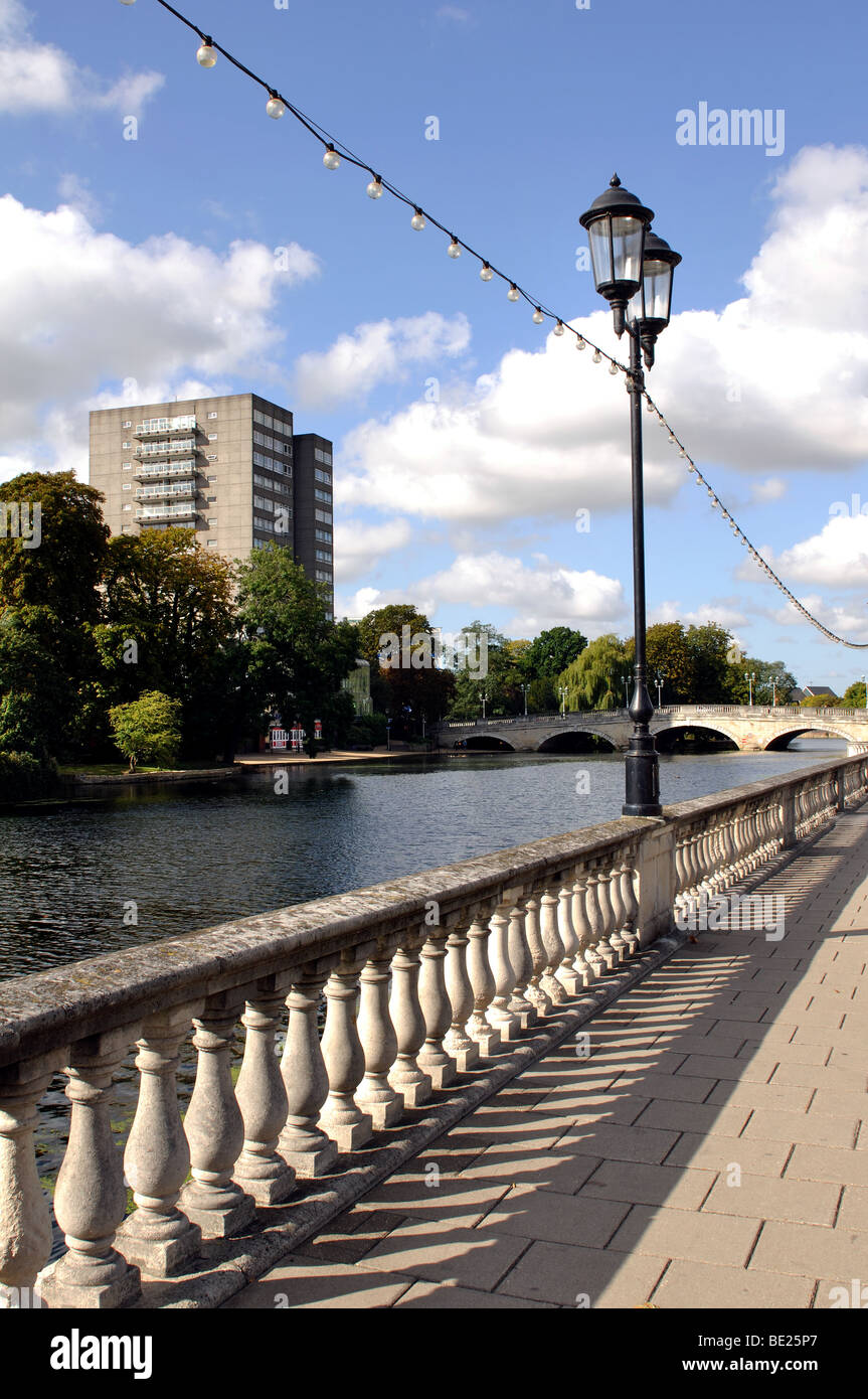 The Embankment and River Ouse, Bedford, Bedfordshire, England, UK Stock Photo