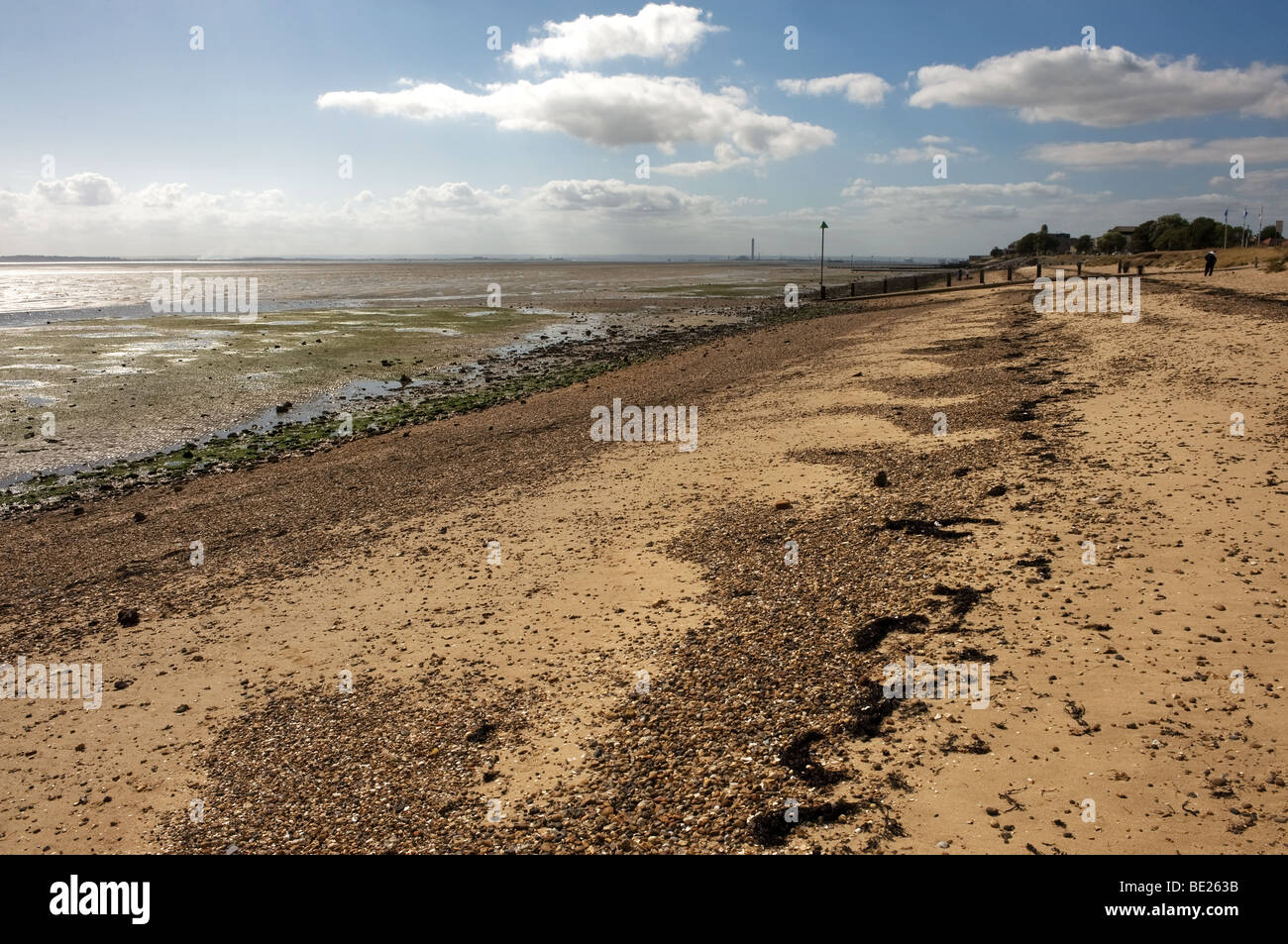 A line of seaweed at high water mark on East Beach at Shoeburyness in