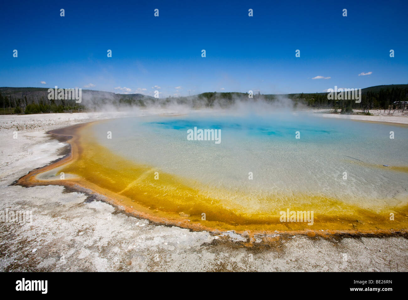 Opal Pool at Midway Geyser, Yellowstone National Park, Wyoming Stock Photo