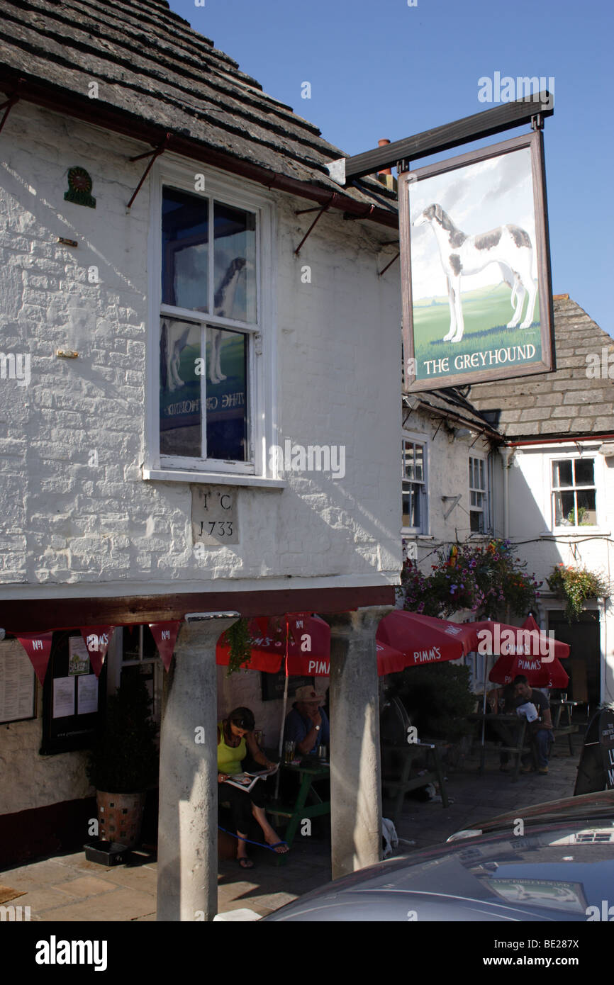 The Greyhound Pub at Corfe Castle Village Dorset Stock Photo