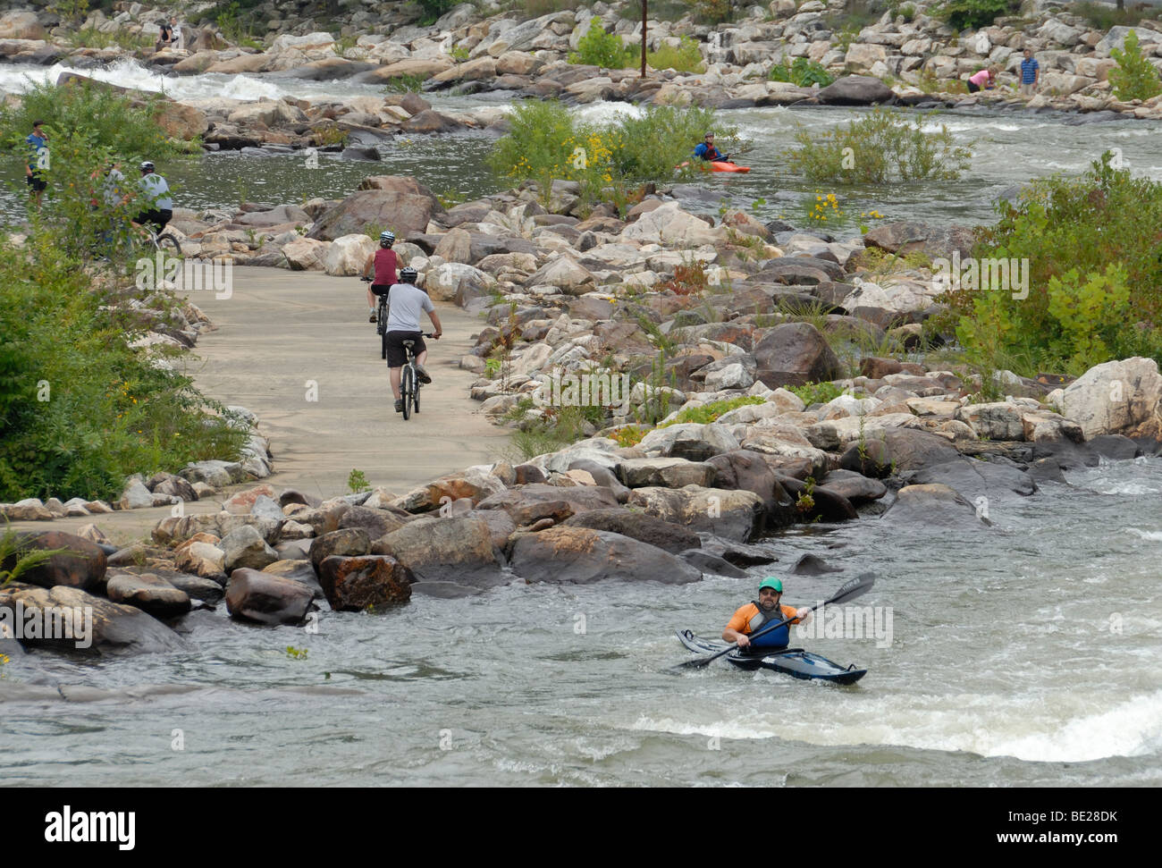 Biking and Kayaking at the Ocoee Whitewater Center, Tennessee where the 1996 Olympic canoe and
